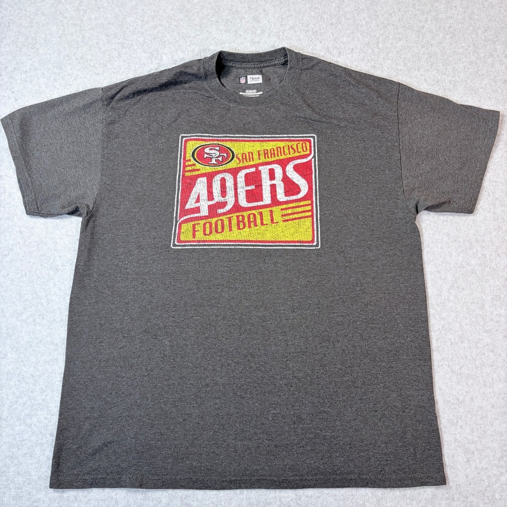 NFL Team Apparel San Francisco 49ers T-Shirt Mens XL Gray Graphic Tee 0110